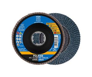 PFERD Placca a ventaglio Polifan, 10 pezzi, 115 mm, Z80, X-Lock (22,23 mm), PSF Steelox 67668116 - per una maggiore convenienza grazie alla rottura aggressiva e alla buona durata