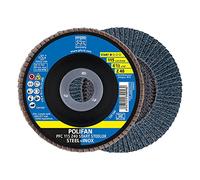 PFERD POLIFAN 69300936 - Disco a ventaglio, 10 pezzi, 115 x 22,23 mm, conico Z40, linea starter steelox | per acciaio, acciaio inox (INOX)