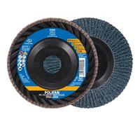 PFERD POLIFAN - Dischi lamellari 115 mm zircone corindone Z40 - PSF TRIM STEELOX per acciaio e acciaio inossidabile (INOX), forma PFC/B/T29, foro Ø 22,23 mm, disco a ventaglio per smerigliatrice