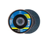 PFERD POLIFAN 69300936 - Disco a ventaglio, 10 pezzi, 115 x 22,23 mm, conico Z40, linea starter steelox | per acciaio, acciaio inox (INOX)