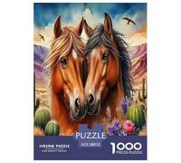 Pferd Puzzles Familien-Puzzlespiel Wunderschönes Dekoration 1000 Teile Herausforderndes Tiere Puzzle Für Damen, Herren, Kinder Ab 14 Jahren 52x38cm/1000pcs