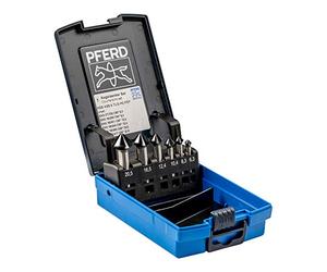 PFERD Set di 6 frese coniche HSS | 90°, Ø 6,3 - 20,5 mm, DIN 335 C, HICOAT | 25202160 - per svasare viti a 90°