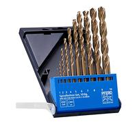 PFERD Set di punte elicoidali in acciaio inox, 10 pezzi, Ø 1-10 mm, HSS-E Co5 N, DIN 338, 135°, 25298002, per materiali duri e duri