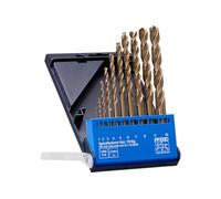 PFERD Set di punte elicoidali in acciaio inox, 10 pezzi, Ø 1-10 mm, HSS-E Co5 N, DIN 338, 135°, 25298002, per materiali duri e duri