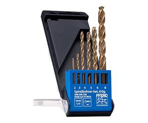 PFERD Set di punte elicoidali in acciaio inox, 6 pezzi, Ø 2-8 mm, HSS-E Co5 N, DIN 338, 135°, per materiali duri e duri