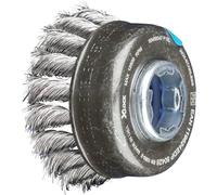PFERD Spazzola a tazza, ø 65 mm, trecciata, filo di acciaio inox da 0,35 mm, attacco X-LOCK, 43305027 - per cambiare gli attrezzi in modo rapido e confortevole