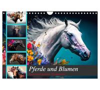 Pferde und Blumen (Wandkalender 2026 DIN A4 quer), CALVENDO Monatskalender: Faszinierend wunderschöne Bilder von Pferden und Blumenvariationen