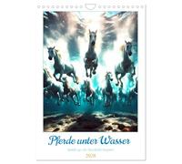 Pferde unter Wasser - Saddle up, die Tauchfahrt beginnt (Wandkalender 2026 DIN A4 hoch), CALVENDO Monatskalender: Ein humorvoller Blick auf die Unterwasserwelt der Pferde