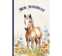 Pferdemotiv Notizbuch: Fohlen Motiv Notizheft A5 Dot Grid schönes Schreibheft mit Punkteraster Geschenk mit Pferd auf Blumenwiese für Mädchen und Pferdeliebhaber zum Geburtstag Jubiläum Weihnachten