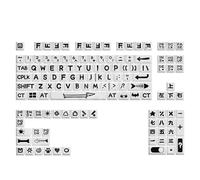 Pffiocix 126pcs Keycaps Altezza Originale Bianco e Nero Grande Font Keycap Set Calore Sublimato Comfort per Meccanico