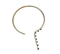 Pffiocix Collana alla moda con smeraldo gioiello accessorio per donna elegante strass aperto girocollo collare dichiarazione, 40cm, rame, strass, Nessuna pietra preziosa