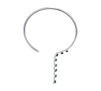 Pffiocix Collana alla moda con smeraldo gioiello accessorio per donna elegante strass aperto girocollo collare dichiarazione, 40cm, rame, strass, Nessuna pietra preziosa