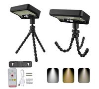 Pffiocix Confezione da 2 luci solari da esterno con 3 colori design impermeabile batteria ricaricabile adatta per patio cortile solare lampada da giardino