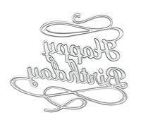 Pffiocix Fustelle in metallo con scritta "Happy Birthday", stampini in rilievo per album di ritagli, biglietti di carta, stencil