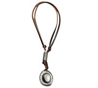 Pffiocix Monili regolabili della lega del collo del cuoio marrone comodi per la collana in lega di zinco di usura all'aperto o dell'ufficio user-friendly, Misura unica, come descritto, come descritto