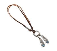 Pffiocix Monili regolabili della lega del collo del cuoio marrone comodi per la collana in lega di zinco di usura all'aperto o dell'ufficio user-friendly, Misura unica, come descritto, come descritto