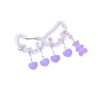 Pffiocix Moschettone a forma di ala di stella in acrilico portachiavi multiuso gancio borsa decorativa per zaino borsa portachiavi acrilico, Portachiavi Love Viola, One Size