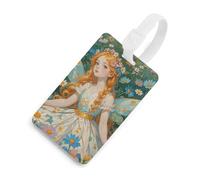 Pfhorn Flower Fairy Etichette per bagagli divertenti Tag Identificatori Targhe per Zaini Uniche Viaggio Bagagli Borsa Tag Nome ID Tag Valigia Identificare Etichette per Donne Uomini Bianco