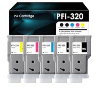PFI-320 Cartuccia d'inchiostro 300ml per Canon PFI-320MBK PFI-320BK PFI-320C PFI-320M PFI-320Y Sostituzione per Canon ImagePrograf TM-200 TM-205 TM-300 TM-305(Nero opaco, Nero, Ciano, Giallo, Magenta)