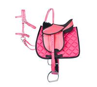 Pfiff 102291 - Set completo di sella per Shetty e cavalli di legno/peluche, colore: rosa
