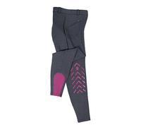 PFIFF 102456 Piccola - Pantaloni da Equitazione con Impugnatura in Silicone, Inserti per Ginocchia, con Passanti per Cintura, per Bambini, Colore: Blu/Rosa