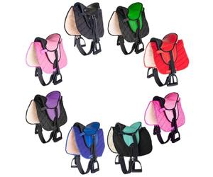 PFIFF 103106 - Set Completo Sella per shettys o Cavalli in Legno, per Bambini, Colore: Verde