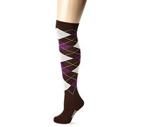 PFIFF - Calze Alte, Motivo Jacquard, Unisex, Multicolore - Braun/Lila, M