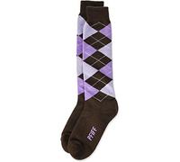 PFIFF - Calze Alte, Motivo Jacquard, Unisex, Multicolore - Mittelbraun/Lila, M