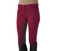 Pfiff Reithose Vollbesatzhose, Pantaloni Da Equitazione Con Rinforzo Completo Bambini, Rosso (Red/Grey), 170