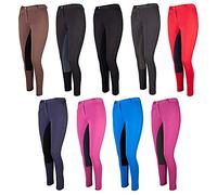 Pfiff Reithose Vollbesatzhose, Pantaloni da equitazione con rinforzo completo Bambini, Viola (Fuchsia Brown), 164