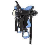 PFIFF - Sella Western con Pony, Colore: Azzurro
