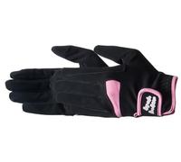 PFIFF Unicorn 102534 - Guanto da equitazione bicolore rinforzato, 4 anni, colore: Nero/Rosa