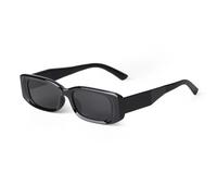 PFINAMC Occhiali da sole rettangolari stretti da donna Occhiali da sole rettangolari con montatura nera Occhiali da sole da uomo UV400, C1, Q