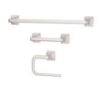 Pfister Bruxie BTBBIE3GS - Set di 3 accessori da bagno con portasciugamani, anello porta asciugamani e porta carta igienica, montaggio a parete, finitura in nichel spazzolato Spot Defense