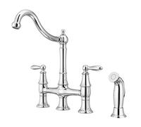 Pfister F-031-4COC Rubinetto da cucina a ponte con spruzzatore laterale, cromato lucido