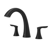 Pfister Weller RT65WRB - Rubinetto per vasca da bagno romana (valvola venduta separatamente), 2 maniglie, 3 fori, finitura nera opaca