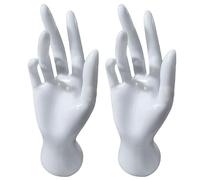 Pfjsseey Porta di Gioielli a Mano da 2 Pezzi 8.7 Mannequin Bianco Realistico Modello pp a Mano e Robusto per Orologio/Anello/Braccialetto/Gioiello manichino