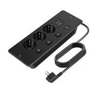 Pfloge® Ciabatta Elettrica Incassato da Tavolo, Ciabatta Multipresa con 3 Prese, 2 USB A+2 USB C, 3 Interruttori Separati per Tavolo da Conferenza, Scrivania, Banco da Lavoro