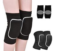 PFLYPF 1 paio di ginocchiere da ballo e 1 paio di ginocchiere sportive, morbide e traspiranti, ginocchiere protettive, ginocchiere per uomini e donne (nero)