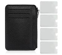 PFLYPF 1 pezzo di nero PU portafoglio in pelle, anti-clonazione schermatura Rfid protezione portafoglio, adatto per la memorizzazione di carte di credito/carte di trasporto/chiavi