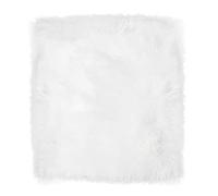 PFLYPF 1 pezzo di pelliccia sintetica per tappeti, tappetino in peluche, 25 x 25 cm, cuscino per soggiorno, camera da letto, comodino, decorazione del pavimento, sfondo fotografico (bianco)