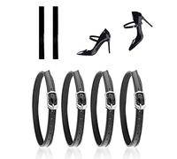 PFLYPF 2 paia di lacci da donna, con tacco alto, anti-allentamento e antiscivolo, cinturino alla caviglia, per tacchi alti, sandali (nero), Nero , taglia unica