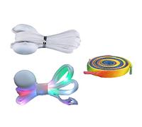 PFLYPF 2 Paia di Lacci Luminosi e Colorati Graduali, Lucidi, Arcobaleno per Scarpe Sportive e Casual, Multicolore, Taglia Unica