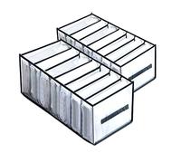 PFLYPF 2 pz Jeans Organizer Cassetto, Organizer cassetto Pieghevole e Lavabile con Manico e Scomparto, 7 Scomparti per Abbigliamento Jeans Leggings Calzini t-Shirt Sciarpa.