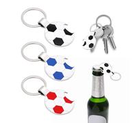 PFLYPF 3 portachiavi da calcio, apribottiglie, palla da calcio, portachiavi (rosso, nero, blu), Rosso blu nero, 7.4*3.8cm