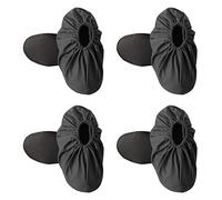 PFLYPF 4 paia di copriscarpe riutilizzabili, copriscarpe in tessuto impermeabile e antiscivolo, copriscarpe per la casa lavabili in lavatrice, antipolvere e antisporco., Nero , 36-44