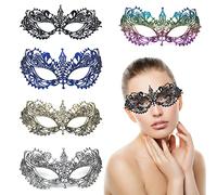 PFLYPF 5 pezzi di pizzo prom maschere.Maschere in maschera, maschere per gli occhi in pizzo, maschere misteriose per gli occhi, maschere sexy, adatte per accessori di abbigliamento in maschera.