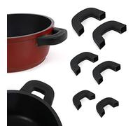 PFLYPF 6 maniglie in silicone, per pentole, per pentole, per l'isolamento termico, impugnatura in silicone, paraorecchie in silicone, protezione anti-calore, adatto per padelle, casseruole, padelle