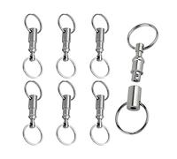 PFLYPF 6 portachiavi a doppia testa, anello portachiavi in metallo rimovibile, comodo e pratico, per viaggi all'aperto, casa, ufficio, accessori per chiavi unisex (argento), argento, 8*2.5cm