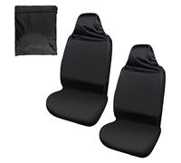 PFLYPF Set di 2 coprisedili per auto impermeabili con 1 tasca con cerniera, protezione per sedili anteriori, adatti alla maggior parte delle auto (nero)